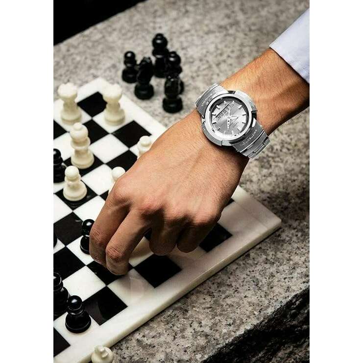 ROOK JAPAN:CASIO G-SHOCK FULL METAL RADIO SOLAR SILVER ANALOG DIGITAL MEN WATCH AWM-500D-1A8JF,JDM Watch,Casio G-Shock