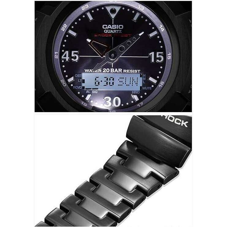 ROOK JAPAN:CASIO G-SHOCK FULL METAL RADIO SOLAR BLACK ANALOG DIGITAL MEN WATCH AWM-500-1AJF,JDM Watch,Casio G-Shock