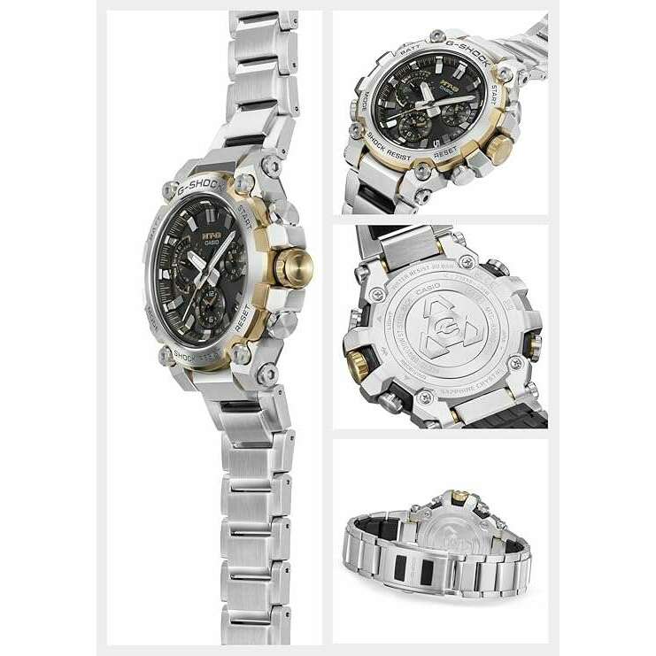 ROOK JAPAN:CASIO G-SHOCK MT-G BLUETOOTH RADIO SOLAR SILVER & GOLD MEN WATCH MTG-B3000D-1A9JF,JDM Watch,Casio G-Shock