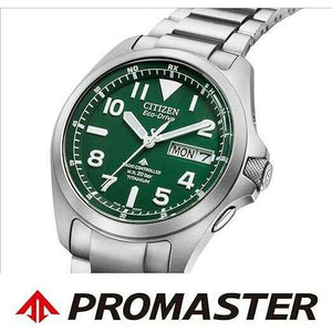 ROOK JAPAN:CITIZEN PROMASTER LAND SERIES ECO DRIVE SOLAR SILVER & GREEN MEN WATCH PMD56-2951,JDM Watch,Citizen Promaster