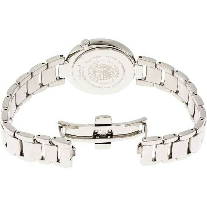 ROOK JAPAN:CITIZEN ECO-DRIVE SOLAR ANALOG SILVER STRAP PEARL COLORED DIAL LADIES WATCH EM0338-88D,JDM Watch,The Citizen