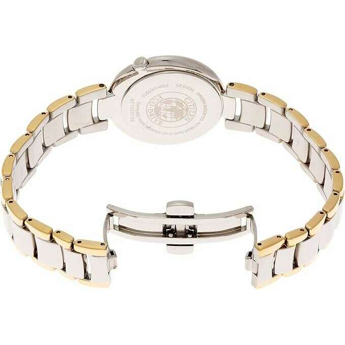 ROOK JAPAN:CITIZEN L ECO-DRIVE SOLAR SILVER & GOLD STRAP PEARL COLORED DIAL LADIES WATCH EM0339-85D,JDM Watch,Citizen L