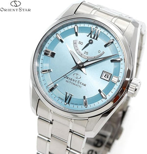 ORIENT STAR MECHANICAL AUTOMATIC SILVER & ICE BLUE MEN WATCH RK-AU0109L