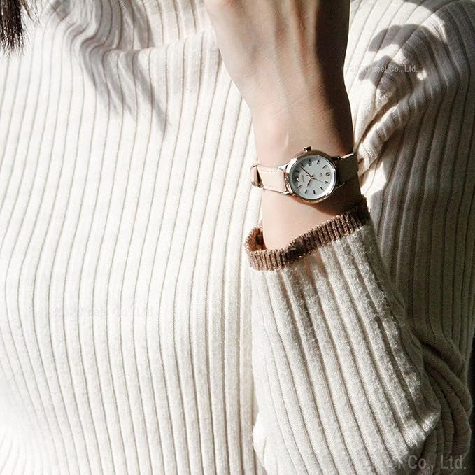ORIENT IO NATURAL & PLAIN SOLAR BEIGE LEATHER STRAP WOMEN WATCH RN-WG0416S