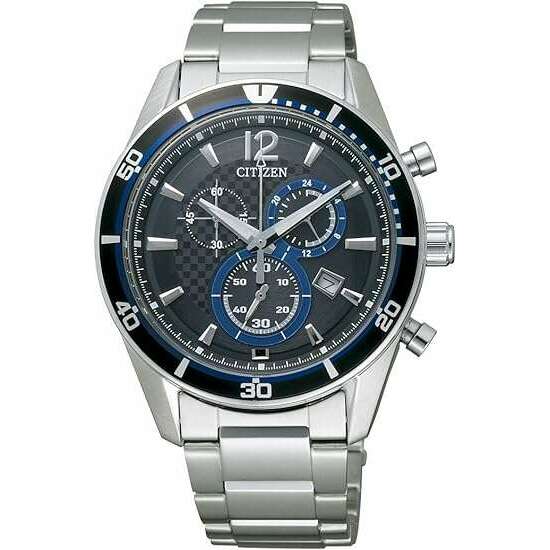 CITIZEN COLLECTION ECO DRIVE SOLAR CHRONOGRAPH BLACK & BLUE DIAL