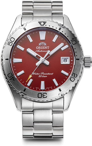 ORIENT MAKO 40 AUTOMATIC DIVER SILVER & RED MEN WATCH RN-AC0Q09R
