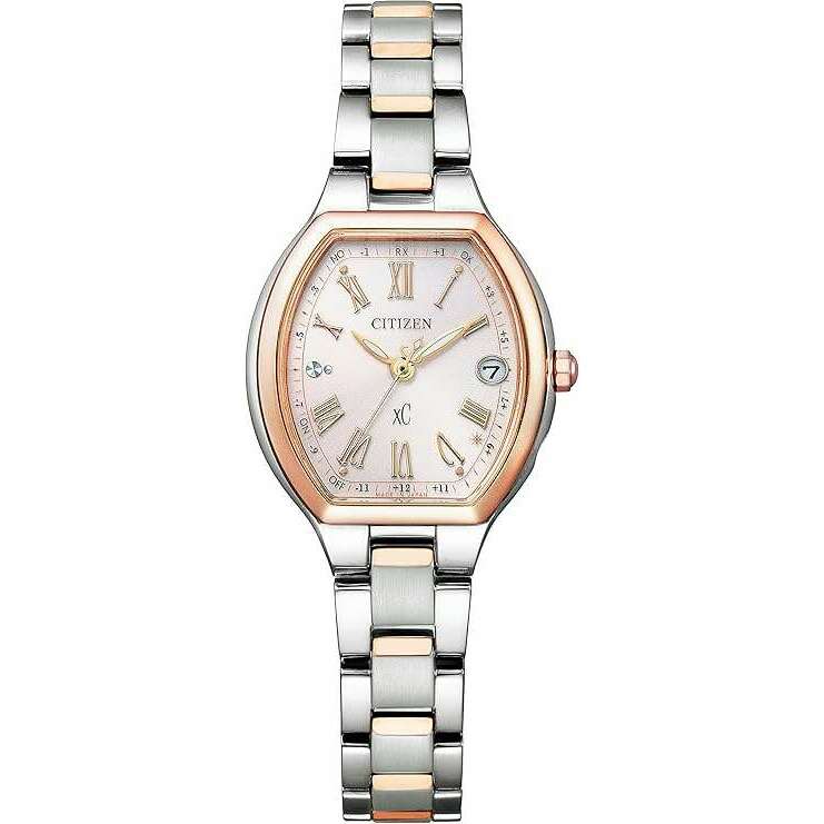 ROOK JAPAN:CITIZEN XC BASIC COLLECTION HAPPY FLIGHT SERIES ECO-DRIVE PINK GOLD & SILVER LADIES WATCH ES9364-57W,JDM Watch,Citizen xC