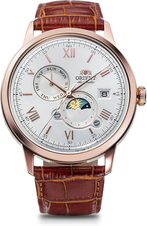 ORIENT BAMBINO SUN&MOON AUTOMATIC BROWN MEN WATCH (LIMITED 500) RN-AK0801S