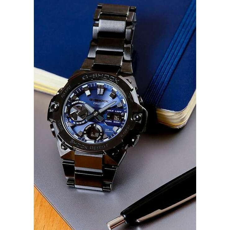 ROOK JAPAN:CASIO G-SHOCK G-STEEL SMARTPHONE LINKED GREY & BLUE MEN WATCH GST-B400BD-1A2JF,JDM Watch,Casio G-Shock