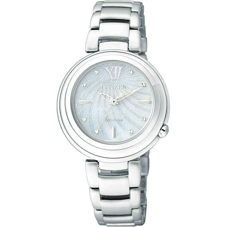 ROOK JAPAN:CITIZEN ECO-DRIVE SOLAR ANALOG SILVER STRAP PEARL COLORED DIAL LADIES WATCH EM0338-88D,JDM Watch,The Citizen