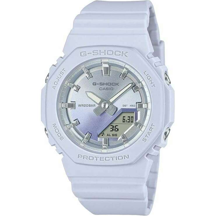 CASIO G-SHOCK ANALOG DIGITAL BLUE & SILVER LADIES WATCH GMA 