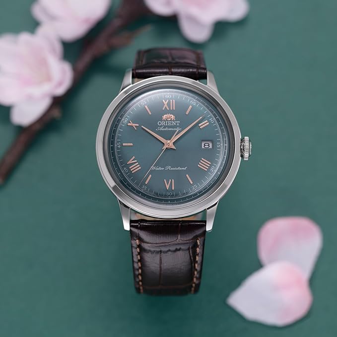 ORIENT BAMBINO AUTOMATIC LEATHER STRAP GREEN DIAL MEN WATCH RN-AC0023E