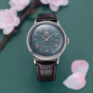 ORIENT BAMBINO AUTOMATIC LEATHER STRAP GREEN DIAL MEN WATCH RN-AC0023E