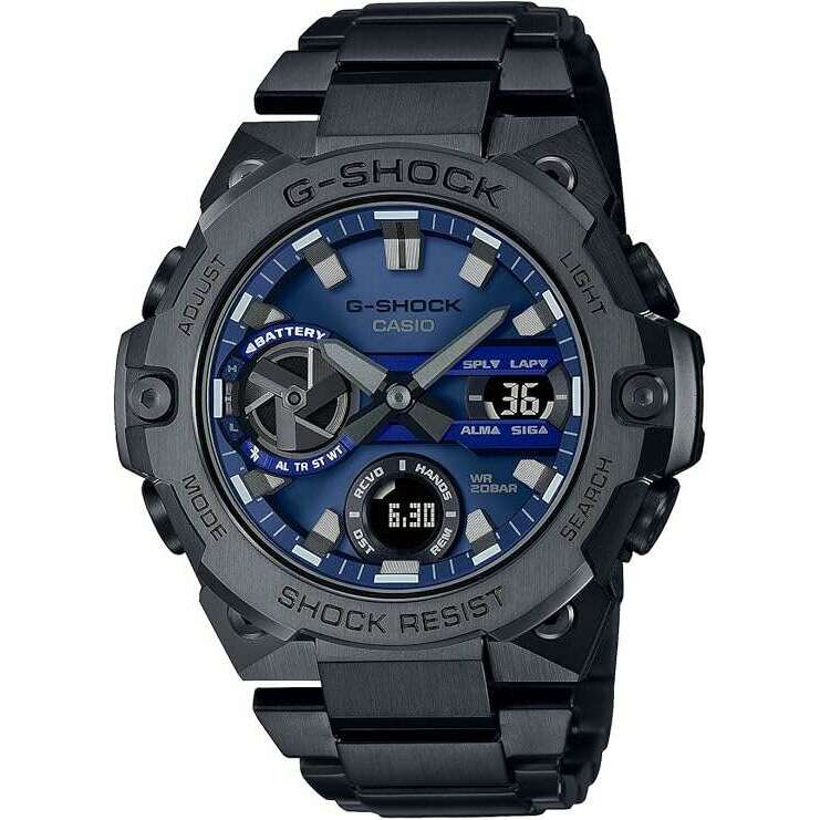 ROOK JAPAN:CASIO G-SHOCK G-STEEL SMARTPHONE LINKED GREY & BLUE MEN WATCH GST-B400BD-1A2JF,JDM Watch,Casio G-Shock