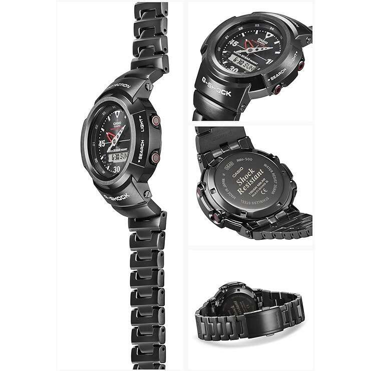 ROOK JAPAN:CASIO G-SHOCK FULL METAL RADIO SOLAR BLACK ANALOG DIGITAL MEN WATCH AWM-500-1AJF,JDM Watch,Casio G-Shock