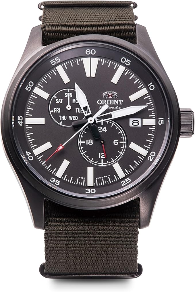 ORIENT FIELD AUTOMATIC KHAKI NYLON STRAP DARK GREY MEN WATCH RN-AK0403N