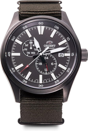 ORIENT FIELD AUTOMATIC KHAKI NYLON STRAP DARK GREY MEN WATCH RN-AK0403N