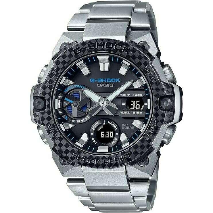 CASIO G-SHOCK G-STEEL SMARTPHONE LINKED CARBON CORE GUARD SILVER