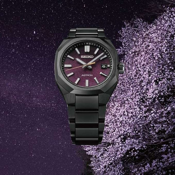 SEIKO ASTRON NEXTER STARRY SKY 2025 SOLAR RADIO WAVE BLACK & PURPLE ME ...