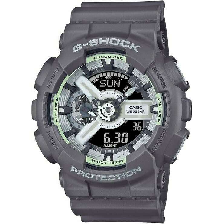 ROOK JAPAN:CASIO G-SHOCK HIDDEN GLOW SERIES DAY-DATE ANALOG DIGITAL DIAL GREY MEN WATCH GA-110HD-8AJF,JDM Watch,Casio G-Shock