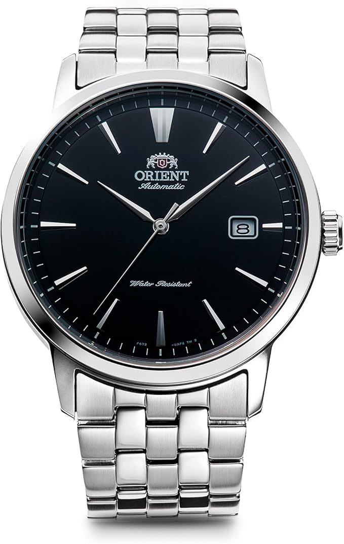 ORIENT AUTOMATIC ANALOG SILVER & BLACK MEN WATCH RN-AC0F01B