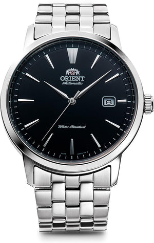 ORIENT AUTOMATIC ANALOG SILVER & BLACK MEN WATCH RN-AC0F01B