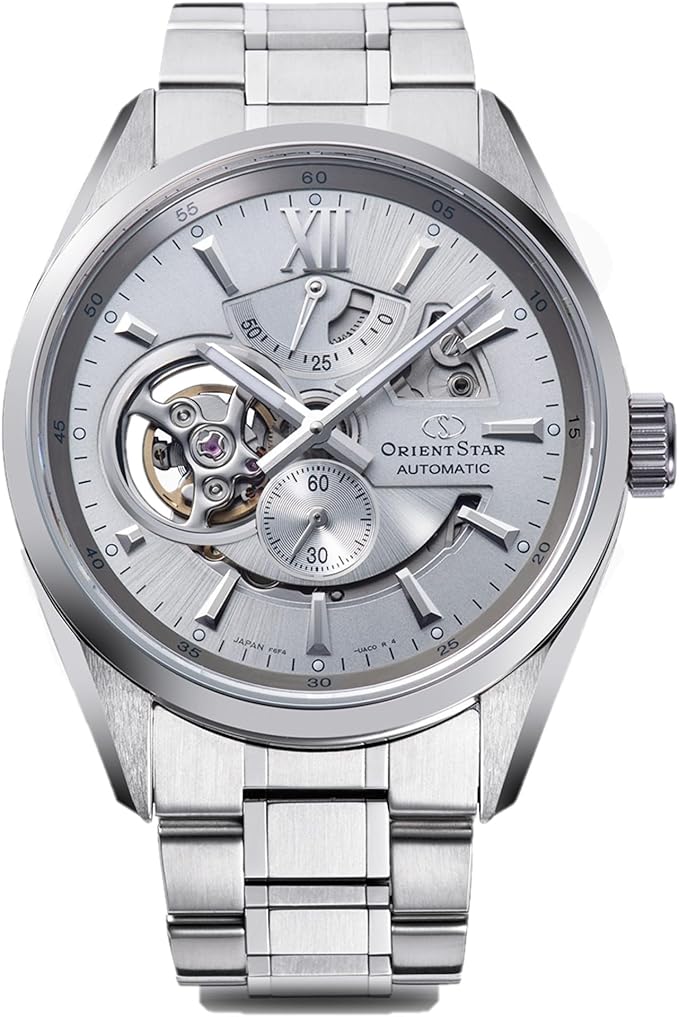 ORIENT STAR AUTOMATIC MODERN SKELETON OPEN HEART SILVER MEN WATCH RK-AV0125S