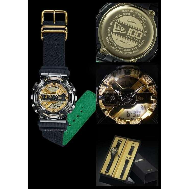 ROOK JAPAN:CASIO G-SHOCK NEW ERA 100TH ANNIVERSARY COLLAB BLACK & GOLD MEN WATCH GM-110NE-1AJR,JDM Watch,Casio G-Shock