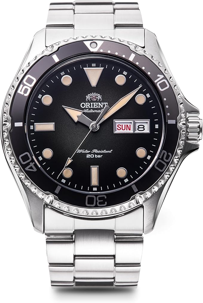 ORIENT MAKO AUTOMATIC DIVERS SILVER & GREY MEN WATCH RN-AA0810N