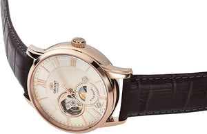 ORIENT SUN&MOON MECHANICAL LEATHER STRAP MEN WATCH RA-AS0003S