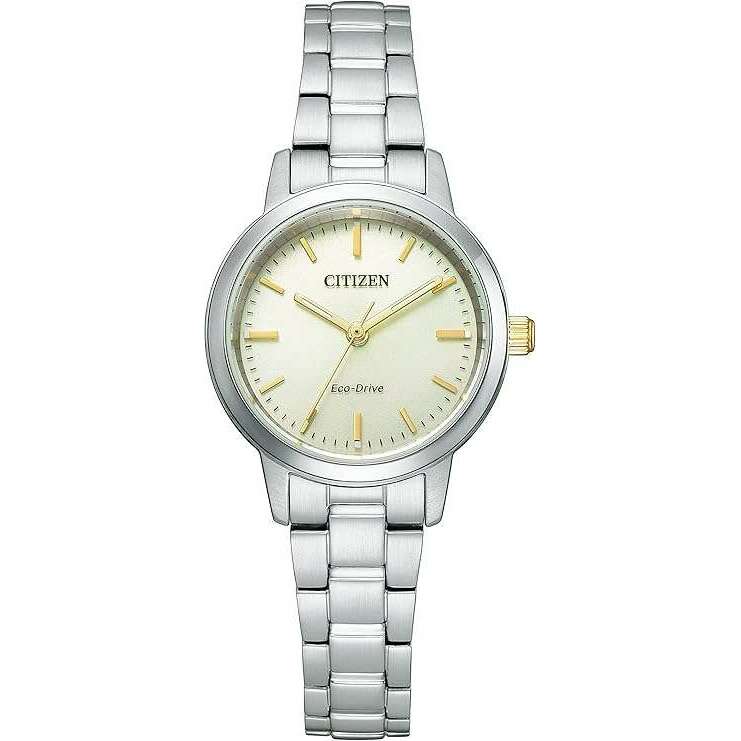ROOK JAPAN:CITIZEN ECO-DRIVE ANALOG SILVER STRAP GOLDEN HANDS LADIES WATCH EM0930-58P,JDM Watch,The Citizen