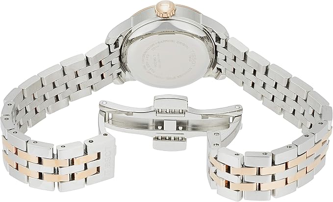 TISSOT LE LOCLE AUTOMATIC SILVER & ROSE-GOLD PVD 25 MM WOMEN WATCH T41.2.183.33