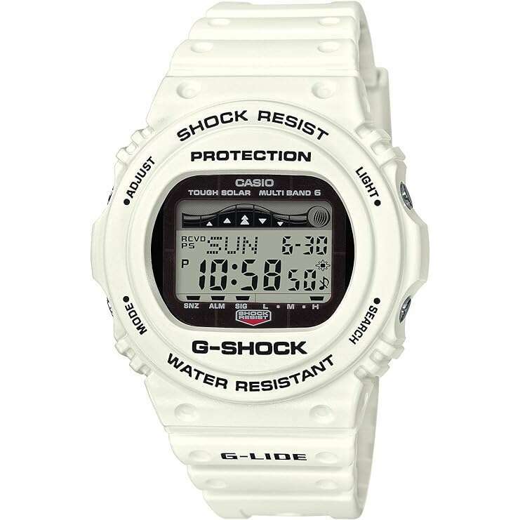ROOK JAPAN:CASIO G-SHOCK G-LIDE SOLAR WHITE RUBBER STRAP GREY DIGITAL DIAL MEN WATCH GWX-5700CS-7JF,JDM Watch,Casio G-Shock