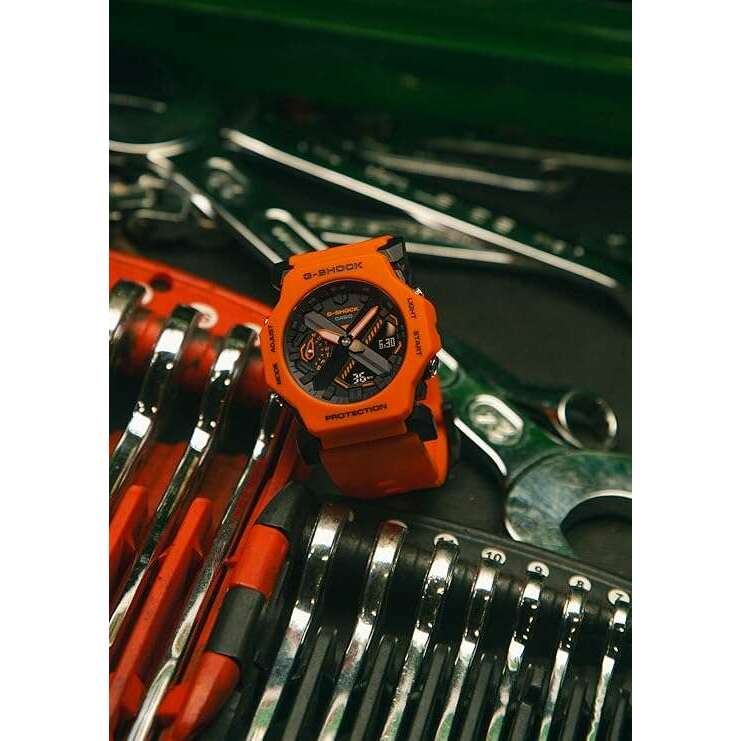 ROOK JAPAN:CASIO G-SHOCK DAY-DATE ANALOG DIGITAL DIAL ORANGE RESIN STRAP MEN WATCH GA-2300FL-4AJF,JDM Watch,Casio G-Shock