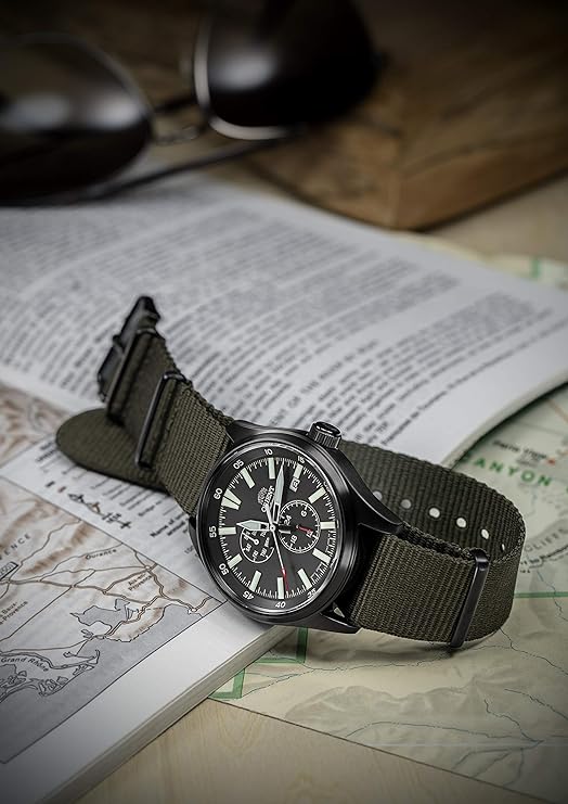 ORIENT FIELD AUTOMATIC KHAKI NYLON STRAP DARK GREY MEN WATCH RN-AK0403N