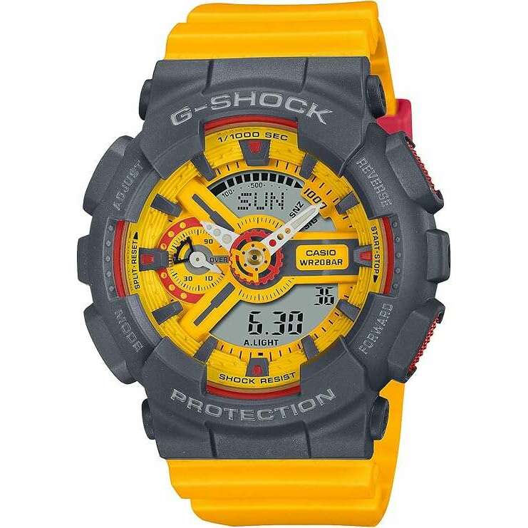 CASIO G-SHOCK YELLOW & GREY ANALOG DIGITAL LADIES WATCH GMA-S110Y