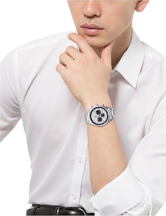 ORIENT NEO70'S SOLAR PANDA SILVER & MILKY WHITE MEN WATCH WV0041TX