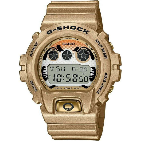 CASIO G-SHOCK BLACK EYE PATCH DARUMA DESIGN DIGITAL GOLD MEN WATCH