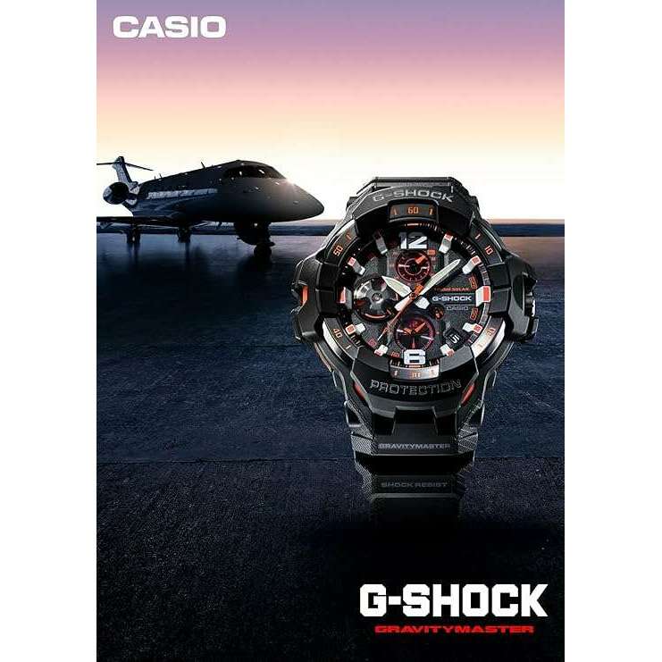 ROOK JAPAN:CASIO G-SHOCK GRAVITYMASTER BLUETOOTH SOLAR ANALOG BLACK & ORANGE MEN WATCH GR-B300-1A4JF,JDM Watch,Casio G-Shock