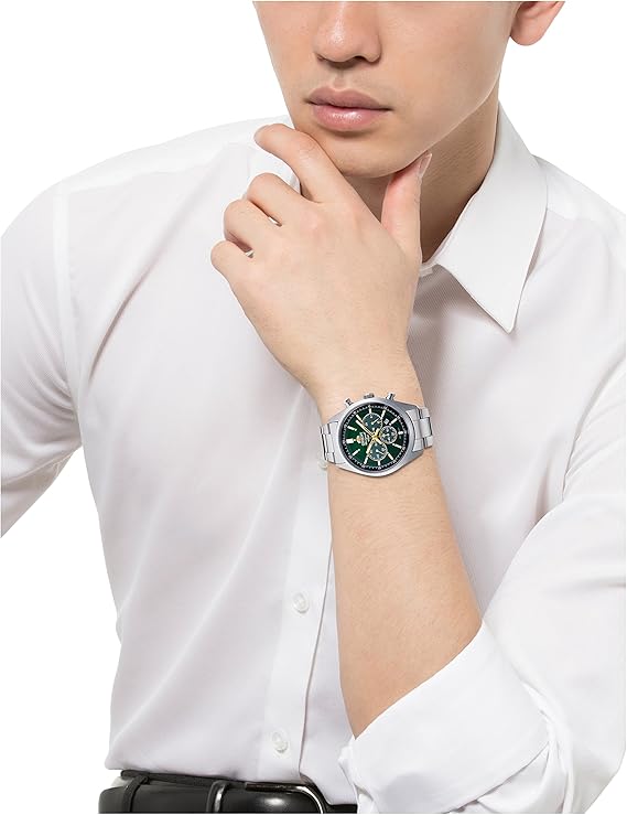 ORIENT NEO70'S SOLAR PANDA SILVER & BRILLIANT GREEN MEN WATCH WV0031TX