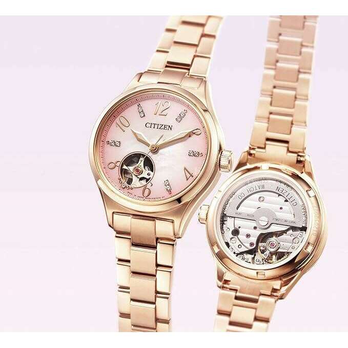 ROOK JAPAN:CITIZEN COLLECTION OPEN HEART SEE-THROUGH BACK PINK LADIES WATCH PC1005-87X,JDM Watch,Citizen Collection
