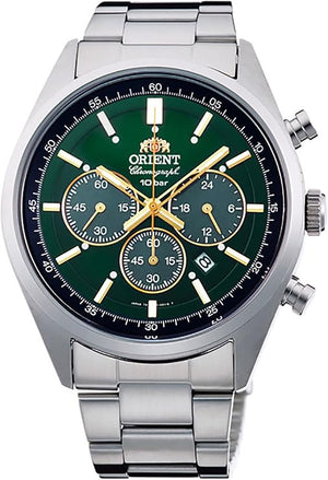 ORIENT NEO70'S SOLAR PANDA SILVER & BRILLIANT GREEN MEN WATCH WV0031TX