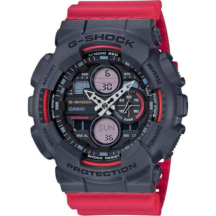 ROOK JAPAN:CASIO G-SHOCK DAY-DATE RED & BLACK ANALOG DIGITAL MEN WATCH GA-140-4AJF,JDM Watch,Casio G-Shock