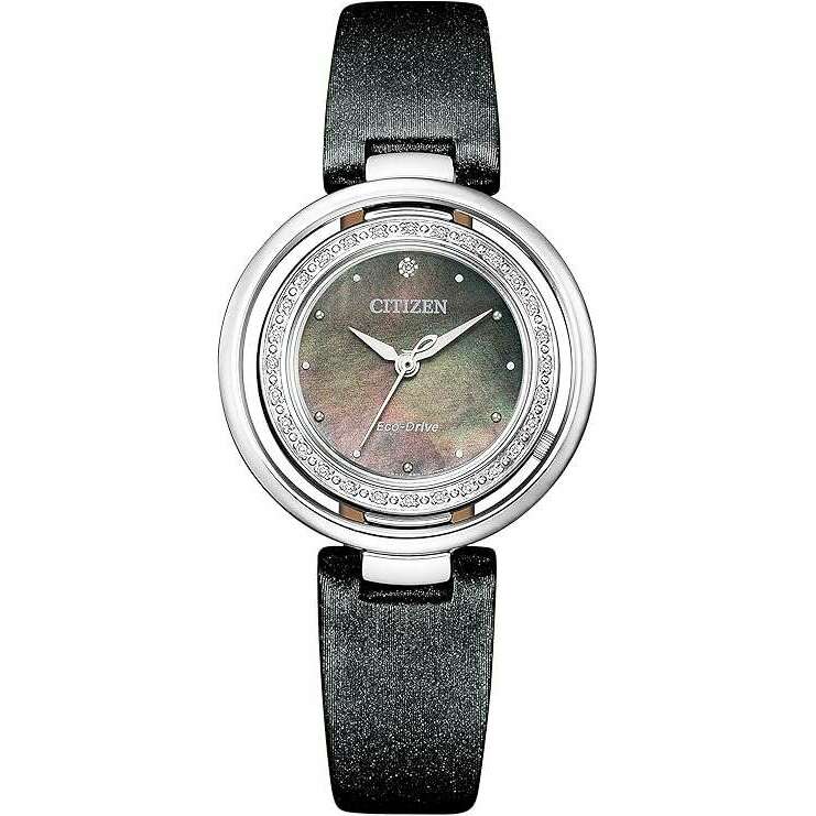 ROOK JAPAN:CITIZEN ECO-DRIVE ANALOG BLACK STRAP PEARL COLORED DIAL LADIES WATCH EM0900-08W,JDM Watch,The Citizen
