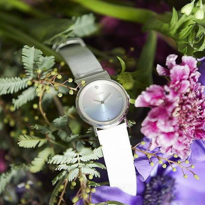 ROOK JAPAN:CITIZEN L AMBILUNA ECO-DRIVE WHITE RESIN STRAP BLUE DIAL LADIES WATCH EG7071-11A,JDM Watch,Citizen L