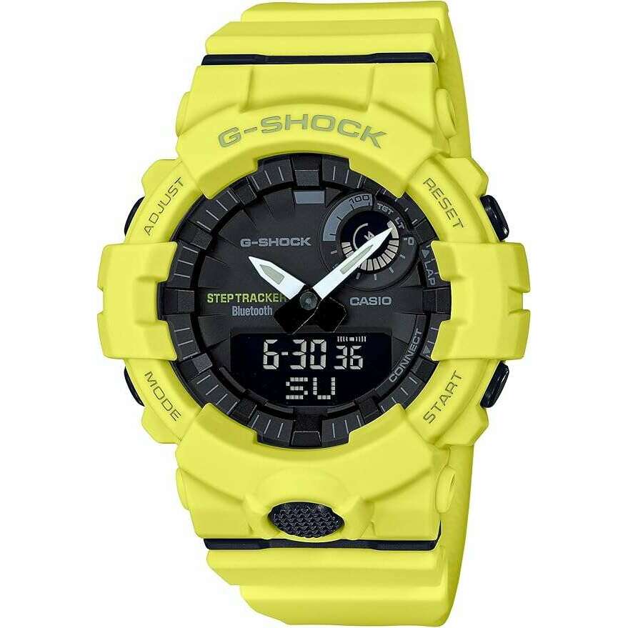 CASIO G-SHOCK BLUETOOTH PEDOMETER ANALOG DIGITAL YELLOW MEN WATCH 