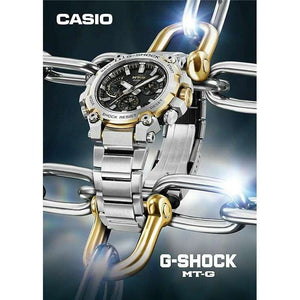 ROOK JAPAN:CASIO G-SHOCK MT-G BLUETOOTH RADIO SOLAR SILVER & GOLD MEN WATCH MTG-B3000D-1A9JF,JDM Watch,Casio G-Shock