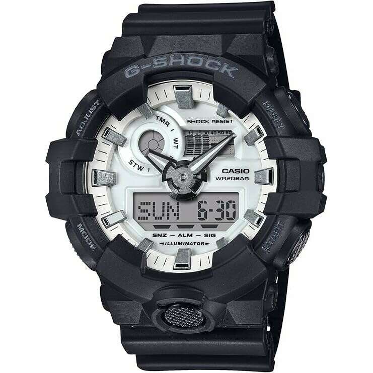 ROOK JAPAN:CASIO G-SHOCK BLACK AND BRILLIANT WHITE SERIES ANALOG DIGITAL DIAL MEN WATCH GA-700WD-1AJF,JDM Watch,Casio G-Shock