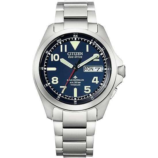 CITIZEN PROMASTER ECO DRIVE RADIO SOLAR BUSINESS SILVER MEN