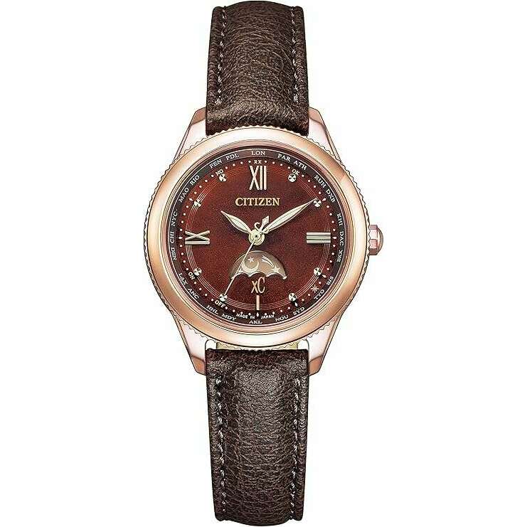 CITIZEN XC 腕時計 ブラウンレザー CITIZEN XC DAICHI COLLECTION TITANIA HAPPY FLIGHT ECO-DRIVE LADIES